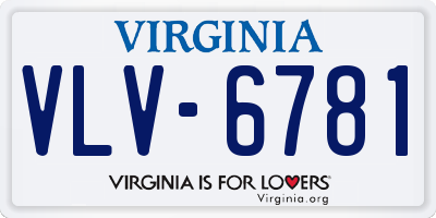 VA license plate VLV6781