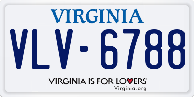 VA license plate VLV6788