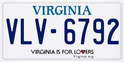 VA license plate VLV6792