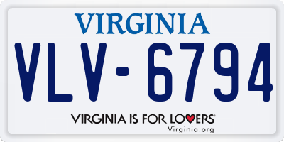 VA license plate VLV6794