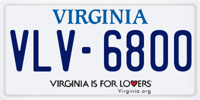 VA license plate VLV6800