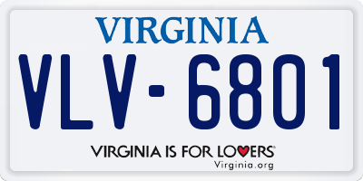 VA license plate VLV6801