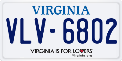 VA license plate VLV6802