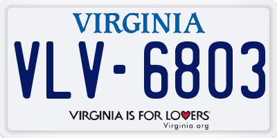 VA license plate VLV6803