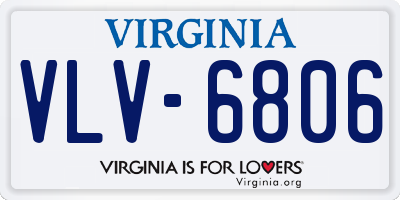 VA license plate VLV6806