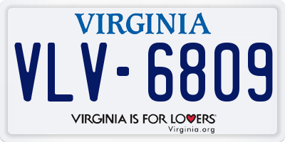 VA license plate VLV6809