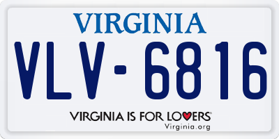 VA license plate VLV6816