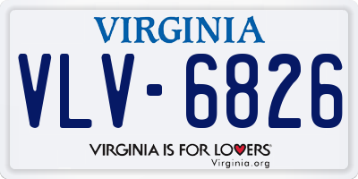 VA license plate VLV6826