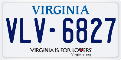 VA license plate VLV6827