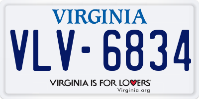 VA license plate VLV6834