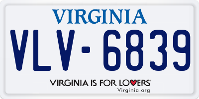 VA license plate VLV6839