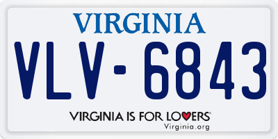 VA license plate VLV6843