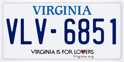 VA license plate VLV6851