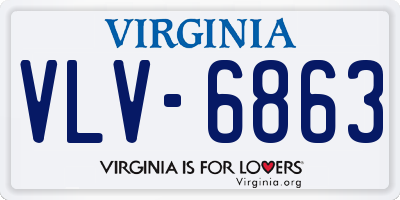 VA license plate VLV6863