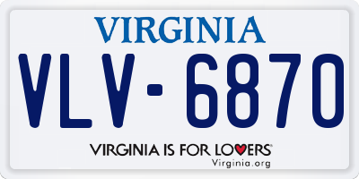 VA license plate VLV6870