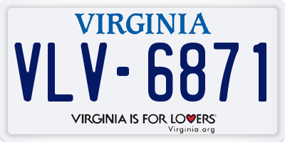 VA license plate VLV6871