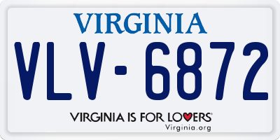 VA license plate VLV6872