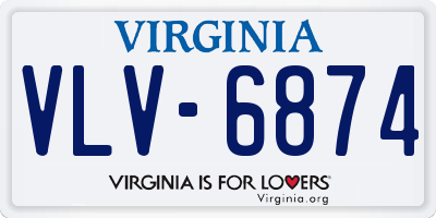 VA license plate VLV6874