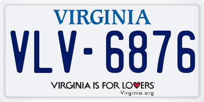 VA license plate VLV6876