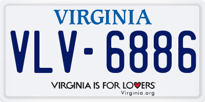 VA license plate VLV6886