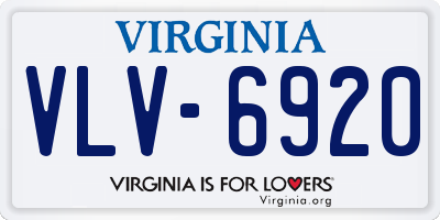 VA license plate VLV6920