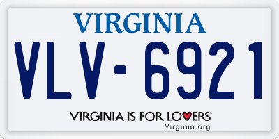 VA license plate VLV6921