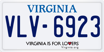 VA license plate VLV6923