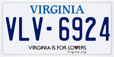 VA license plate VLV6924