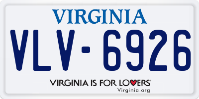 VA license plate VLV6926