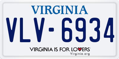 VA license plate VLV6934