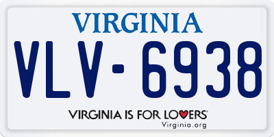 VA license plate VLV6938