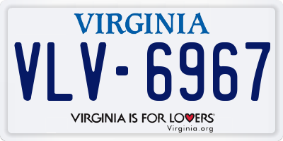 VA license plate VLV6967