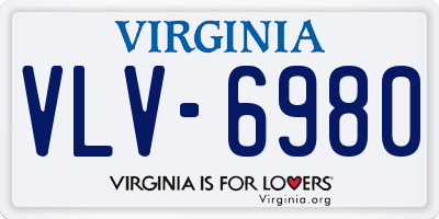 VA license plate VLV6980