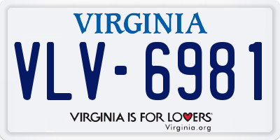 VA license plate VLV6981