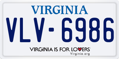 VA license plate VLV6986