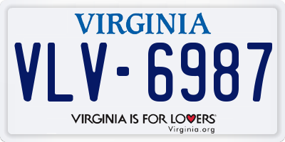 VA license plate VLV6987