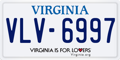 VA license plate VLV6997