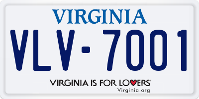 VA license plate VLV7001