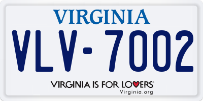 VA license plate VLV7002