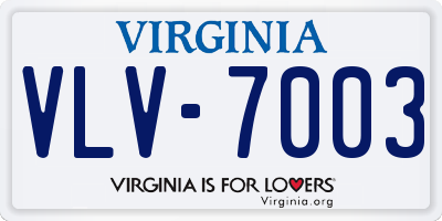 VA license plate VLV7003