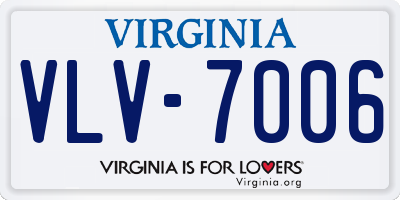 VA license plate VLV7006