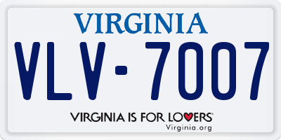 VA license plate VLV7007