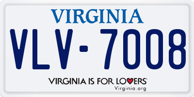 VA license plate VLV7008