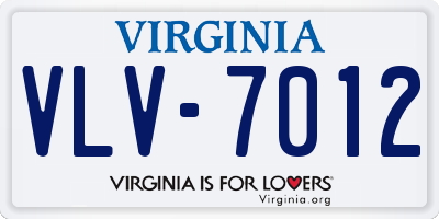 VA license plate VLV7012