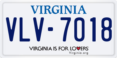 VA license plate VLV7018