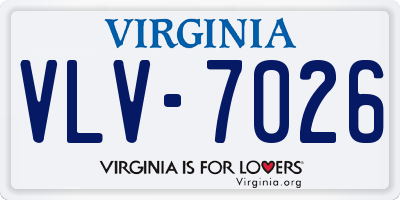 VA license plate VLV7026