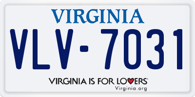 VA license plate VLV7031