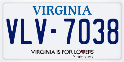 VA license plate VLV7038