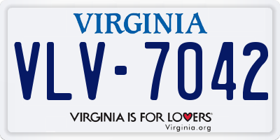 VA license plate VLV7042