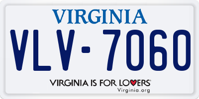 VA license plate VLV7060